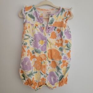 🧸5/20$ Carter's Floral Baby Romper Size 18M Toddler Girl Summer